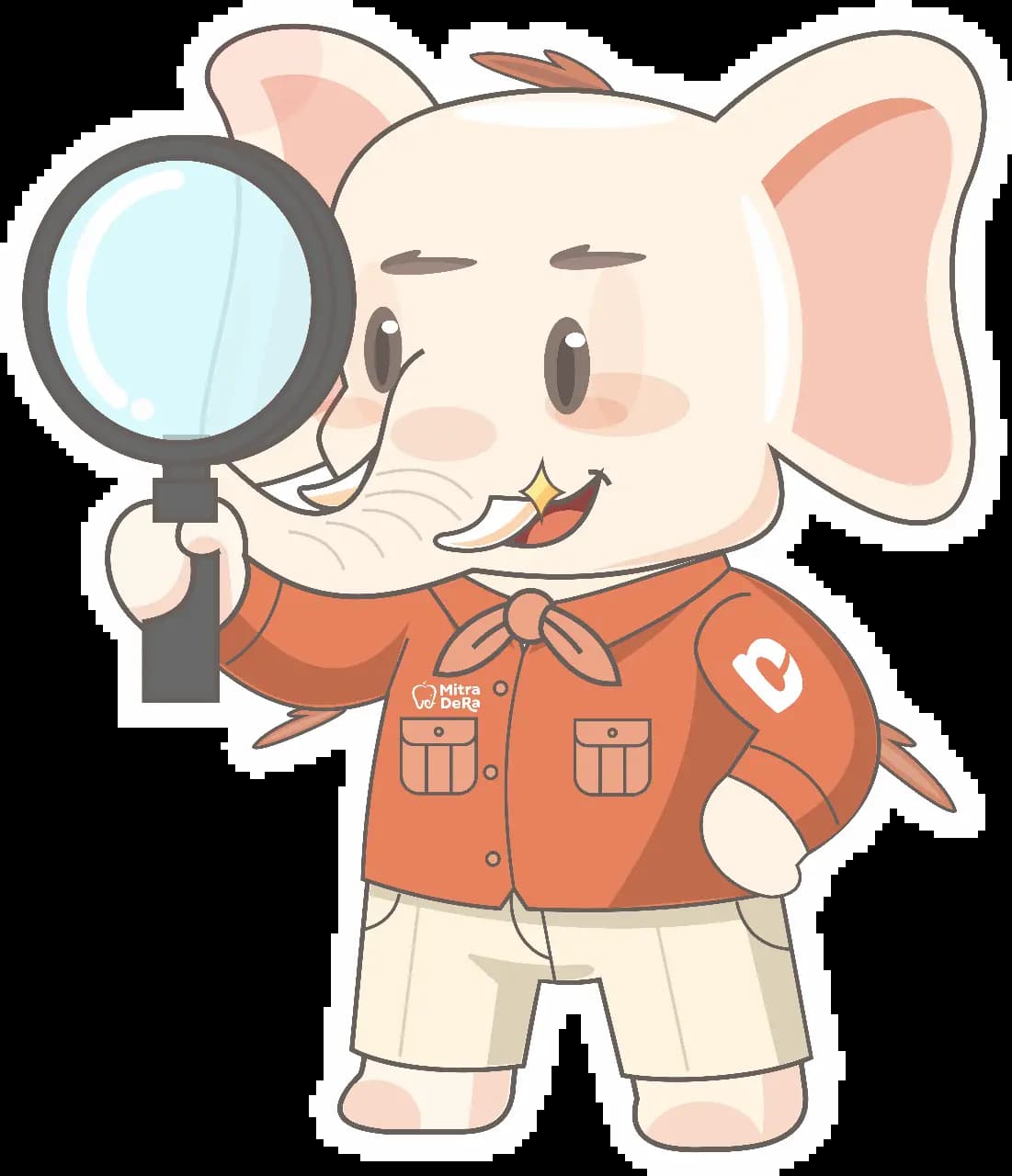 Maskot Superdera memeriksa data