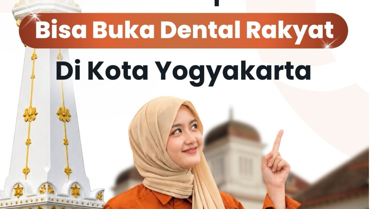 Kemitraan klinik gigi Dental Rakyat di Kota Yogyakarta dengan latar Tugu Yogyakarta